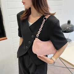 Women Chain Underarm Bag Canvas Messenger Handbag