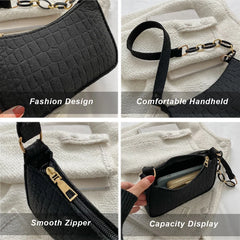 Felt Chain Handbag for Women Texture Underarm Bag for Girls