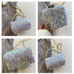 Glitter Sequin Shoulder Bag Sparkling Evening Clutch Party Wallet Tote