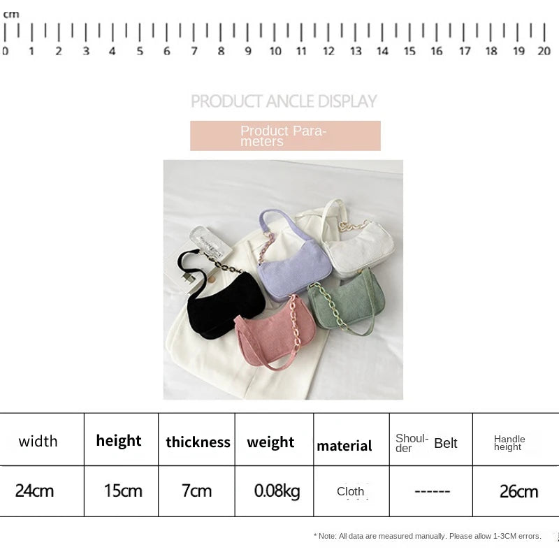 Vintage Shoulder Bag Soft Plush Handbag Mini Cosmetic Bag