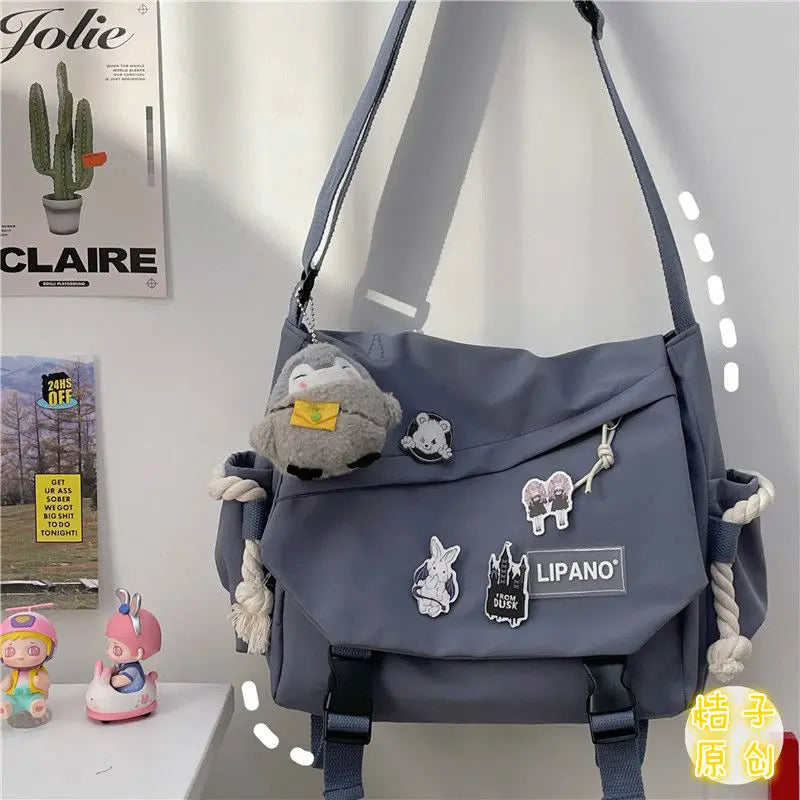 Anime Shoulder Bag for School Teens Crossbody Canvas Hip