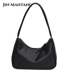 Shoulder Bags for Women Solid PU Leather Lock Handbags Small Purse
