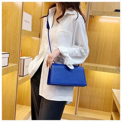 Braided Strap Crossbody Shoulder Bag PU Leather Flap Handbag