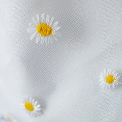 Women's Embroidered Shoulder Bag with Daisies