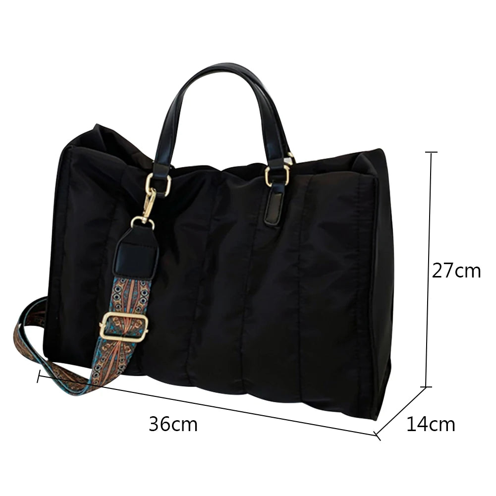 Shoulder Handbag Large Capacity Women Messenger Bag Solid Soft for Travel