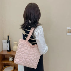 Quilted Shoulder Underarm Bag Tote Solid Large Capacity Women Crossbody Bag
