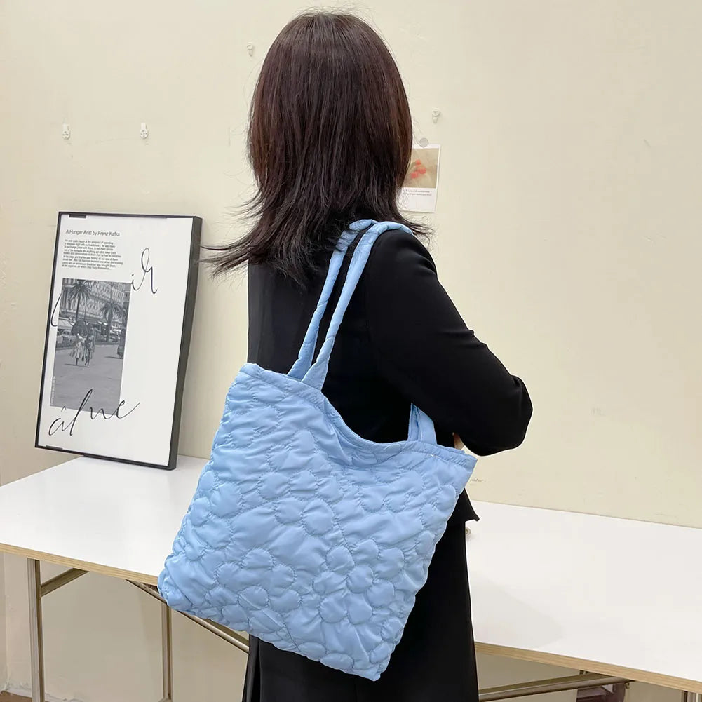 Quilted Shoulder Underarm Bag Tote Solid Large Capacity Women Crossbody Bag