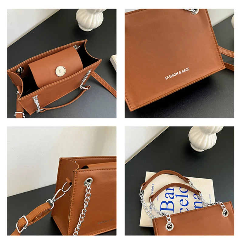 Women's Small Square Shoulder Messenger Bag Casual PU Leather Crossbody Bag