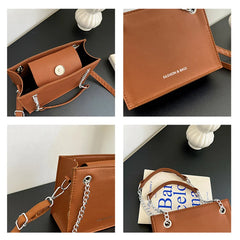 Women's Small Square Shoulder Messenger Bag Casual PU Leather Crossbody Bag