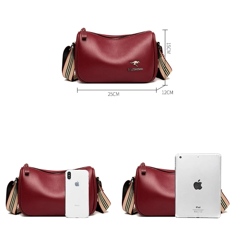 Shoulder Strap Women's Bag High PU Leather Ladies Shoulder Bag Letter Women Mess