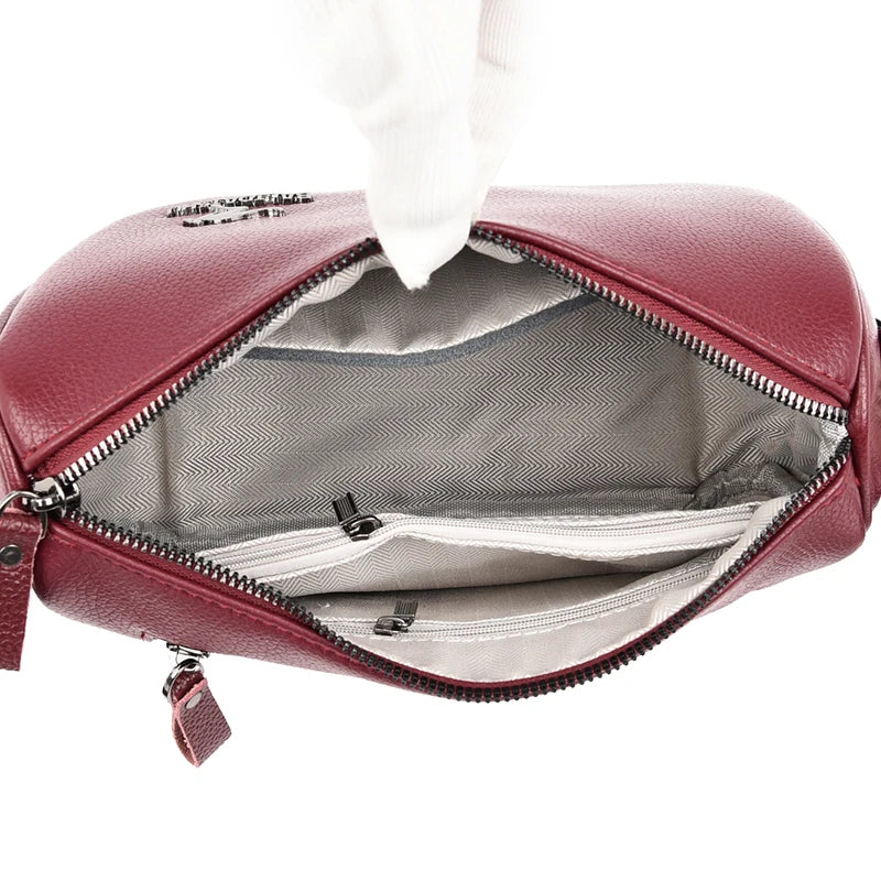 Shoulder Strap Women's Bag High PU Leather Ladies Shoulder Bag Letter Women Mess