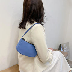 Small Nylon Shoulder Underarm Tote Bag