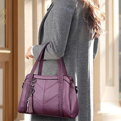 Vintage Large Capacity PU Leather Shoulder Bag for Women