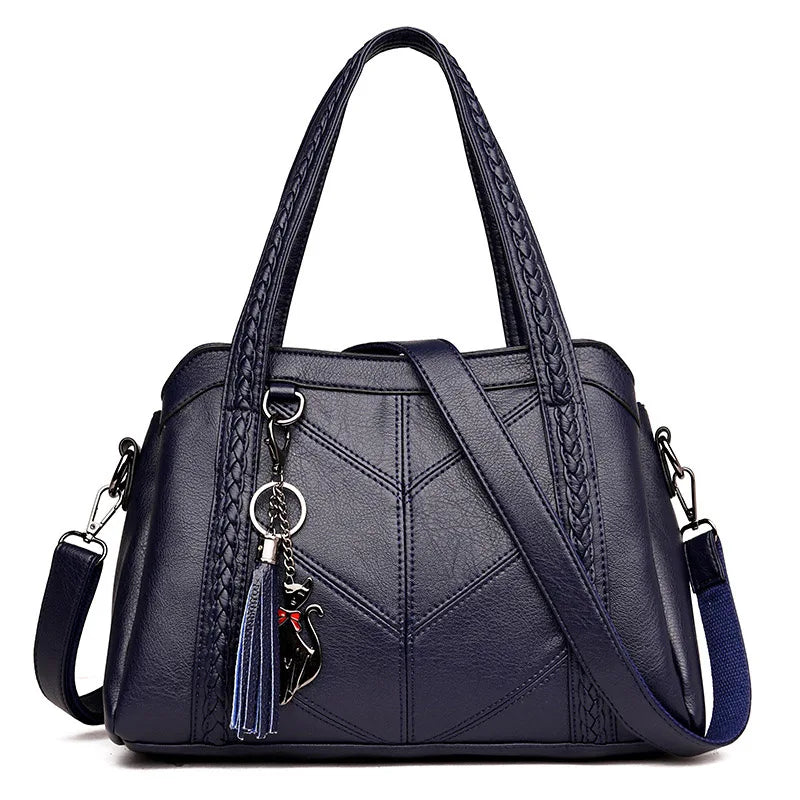 Vintage Large Capacity PU Leather Shoulder Bag for Women