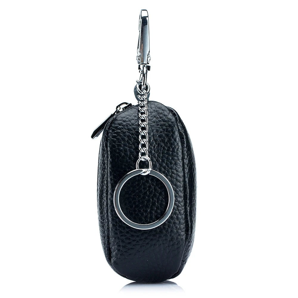 Men's Soft Leather Key Holder with Keychain Ring