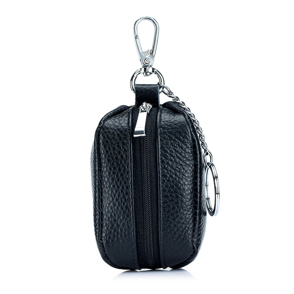 Men's Soft Leather Key Holder with Keychain Ring