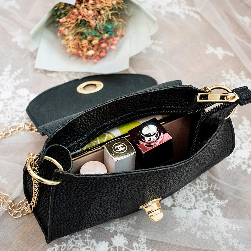 Small Square Chain Crossbody Bag Solid Color Shoulder Messenger Bag