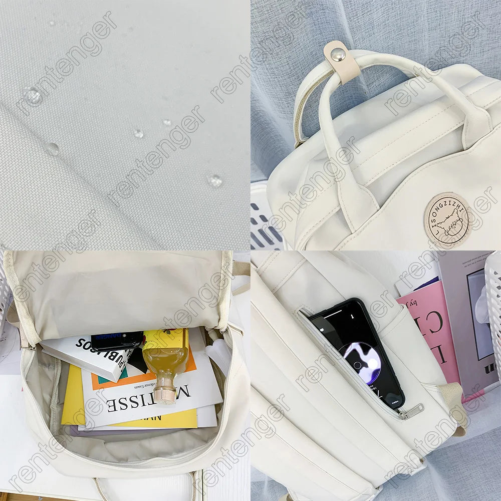 Girls Waterproof Schoolbag Large Capacity Notebook Backpack