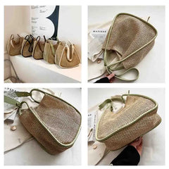 Lightweight Woven Beach Tote Bag Straw Shoulder Purse