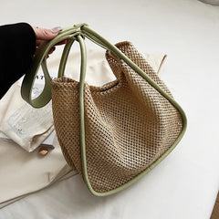 Lightweight Woven Beach Tote Bag Straw Shoulder Purse