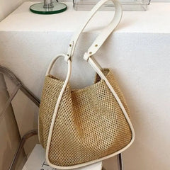 Lightweight Woven Beach Tote Bag Straw Shoulder Purse
