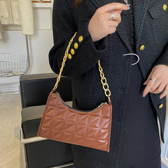 Plaid PU Leather Armpit Handbag Shoulder Bag for Women