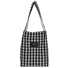 Plaid Shoulder Bag Women Canvas Handbag
