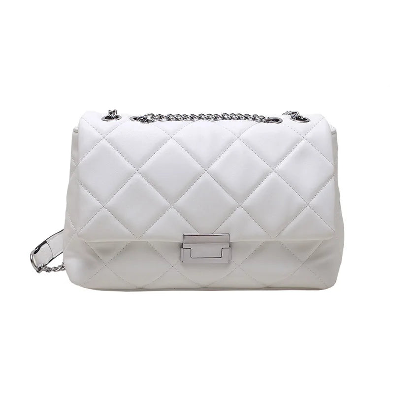 Chain Crossbody Bag Large Capacity PU Leather Messenger All-match
