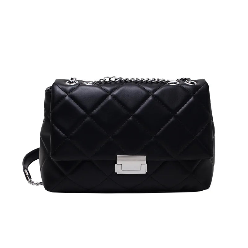 Chain Crossbody Bag Large Capacity PU Leather Messenger All-match