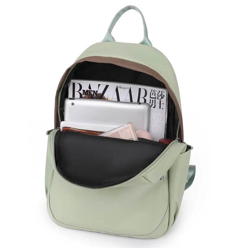 Women's Nylon Backpack Large Capacity Travel Shoulder Bag