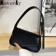 Leather Shoulder Bag Women's Handbag Spring Flap Armpit Purse Pouch