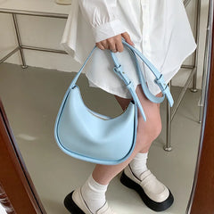 Sky Women's Round Shoulder Bag PU Leather Lady Crossbody Bag