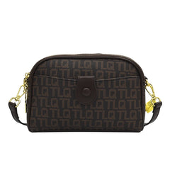 Vintage Leather Crossbody Bag for Women Zipper Shoulder Purse