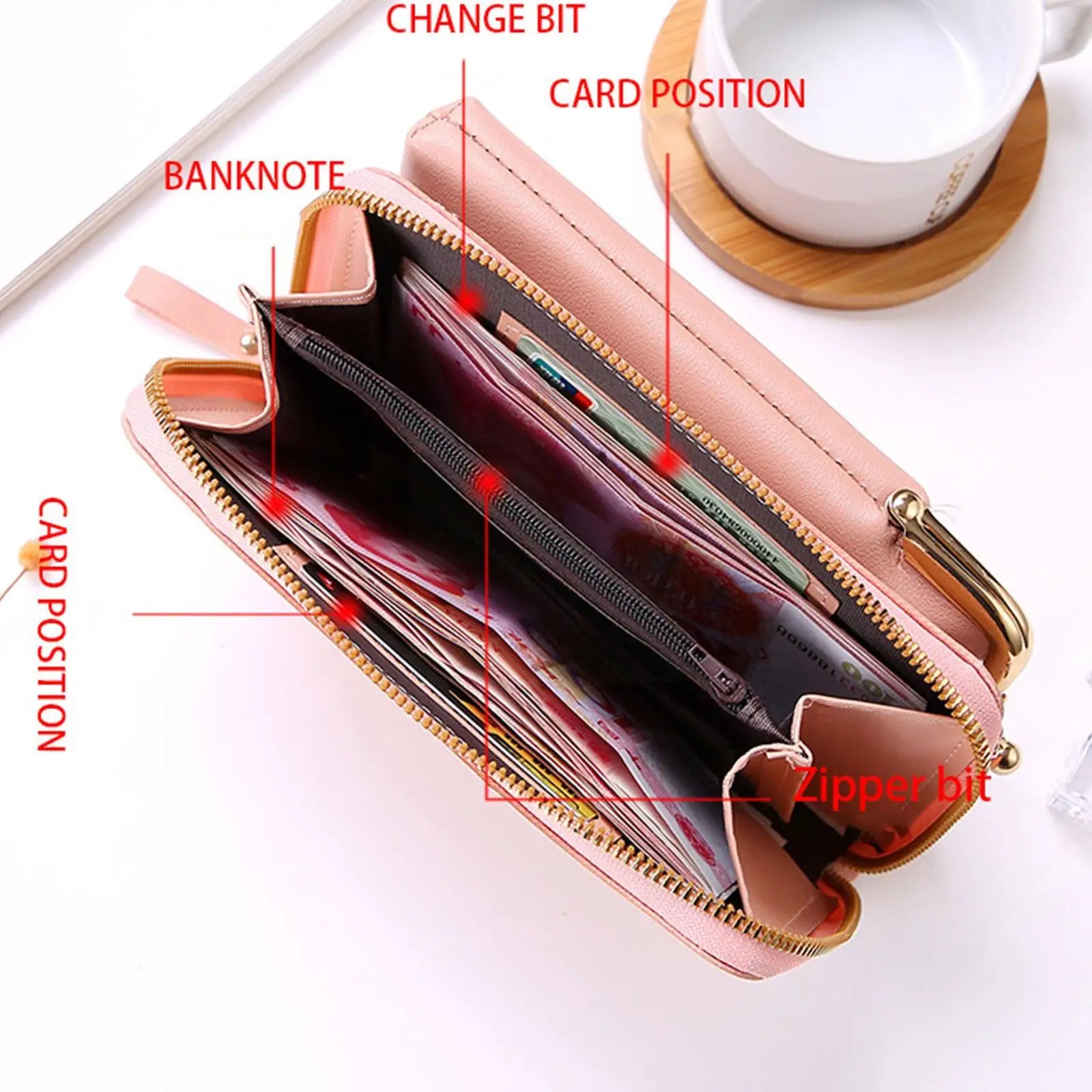 Matte Leather Mini Crossbody Bag Wallet for Women