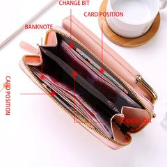 Matte Leather Mini Crossbody Bag Wallet for Women