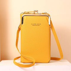 Small Crossbody Bags Women Mini PU Leather Shoulder Messenger Bag Yellow