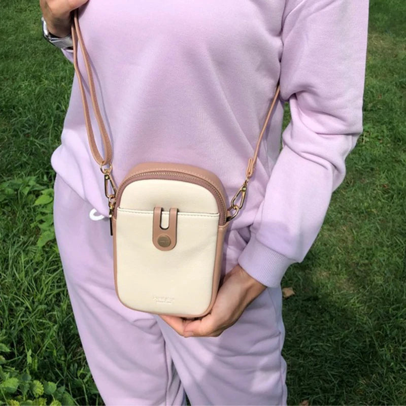 Yellow Mini Crossbody Bag Small PU Leather Messenger Shoulder