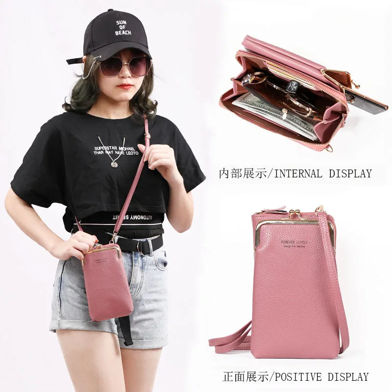 Yellow Mini PU Leather Crossbody Bag Women Small Shoulder Messenger