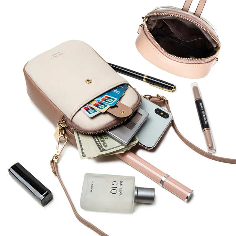 Yellow Mini Crossbody Bag Small PU Leather Messenger Shoulder