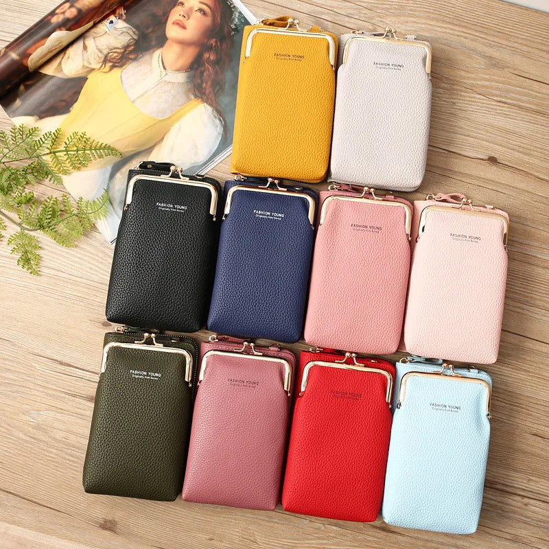 Yellow Mini PU Leather Crossbody Bag Women Small Shoulder Messenger