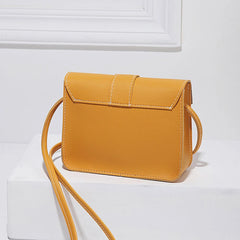Mini PU Leather Crossbody Bag for Women Yellow