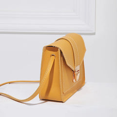 Mini PU Leather Crossbody Bag for Women Yellow