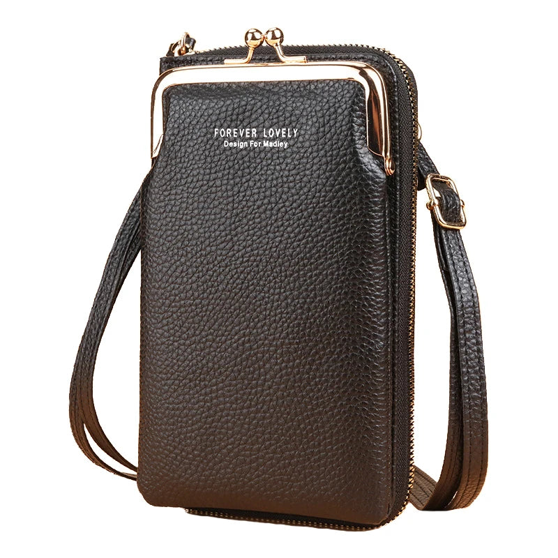 Women's Mini Matte Leather Crossbody Bag Clutch Messenger Phone Purse