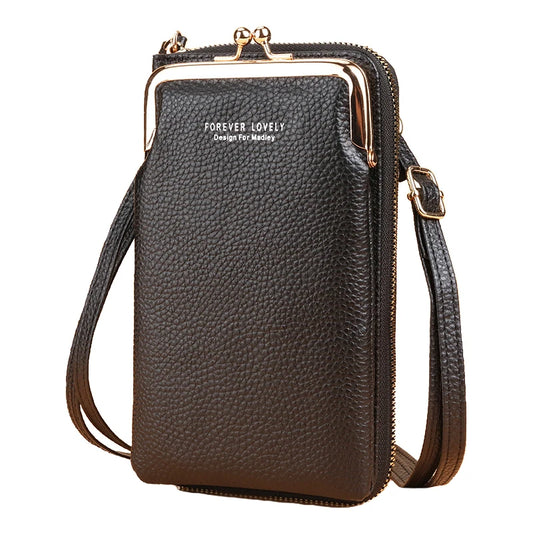 Women's Mini Matte Leather Crossbody Bag Clutch Messenger Phone Purse