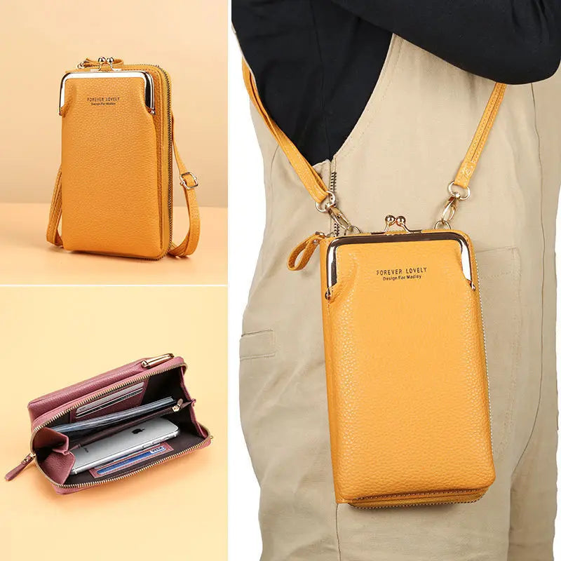 Mini Matte Leather Crossbody Bag for Women, Shoulder Messenger Bag