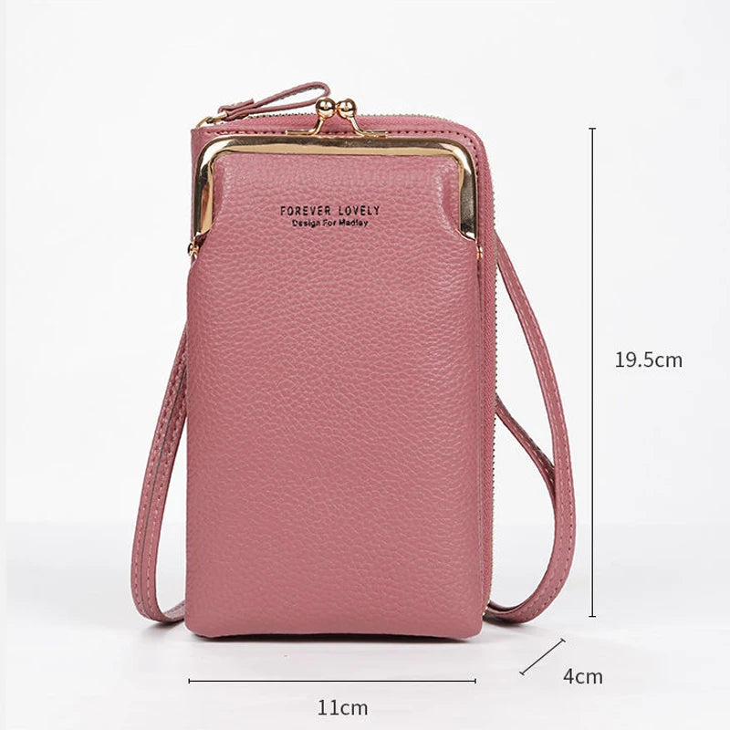 Mini Matte Leather Crossbody Bag for Women, Shoulder Messenger Bag