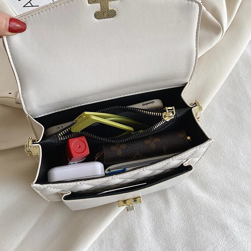 Women's Small Crossbody Bag Pu Leather Shoulder Messenger Chain Purse