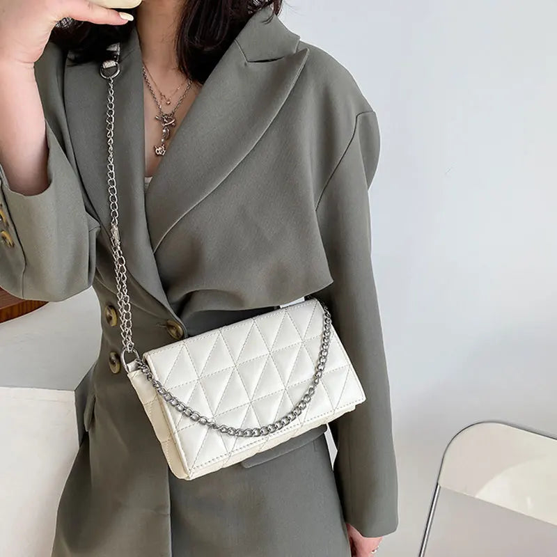 Women's PU Leather Shoulder Bag Chain Crossbody Purse