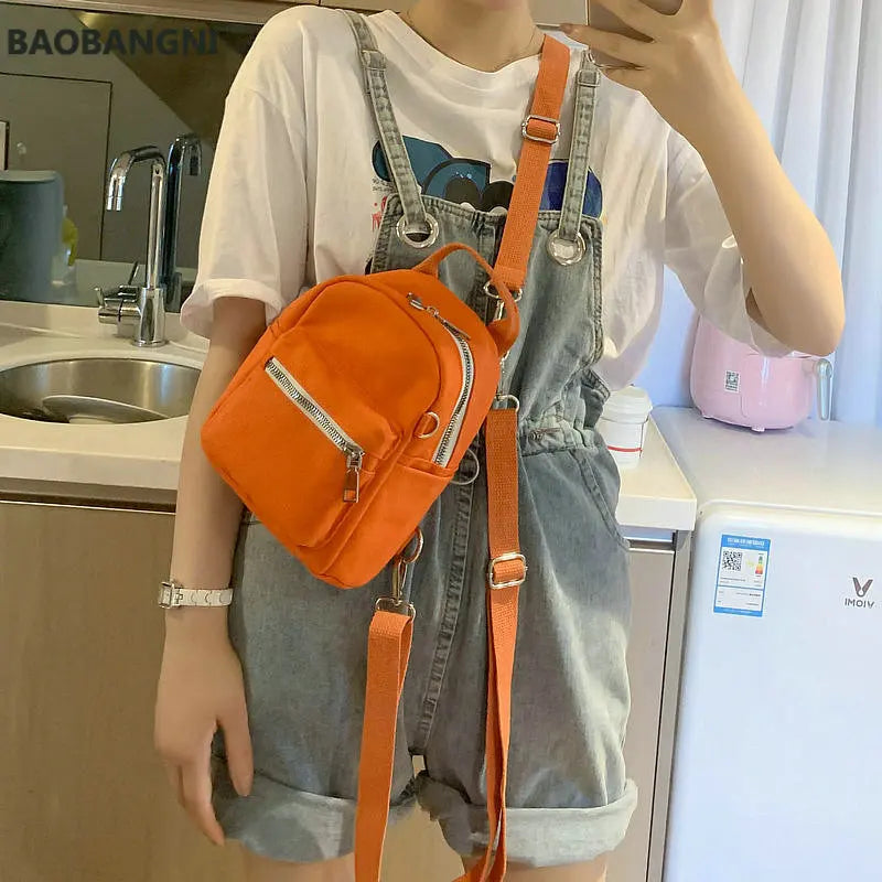 Mini Backpacks for Women Canvas Shoulder Crossbody Bags Fanny Pack