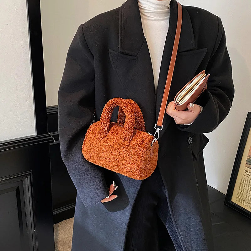 Plush Winter Handbag Shoulder Bag Lamb Fluffy Crossbody Ladies Purse
